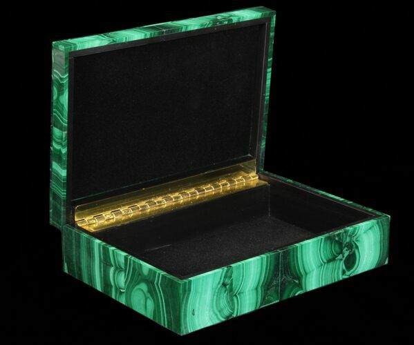 Wide Malachite Jewelry Box - Stunning #64731